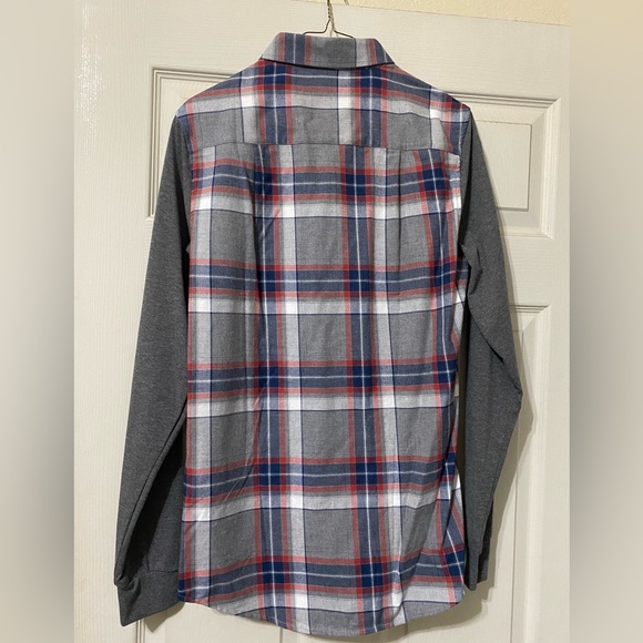 Brand New Siksilk Long Sleeve Standard Flannel Shirt SS-15250 Navy/Red sz M - Picture 2 of 4